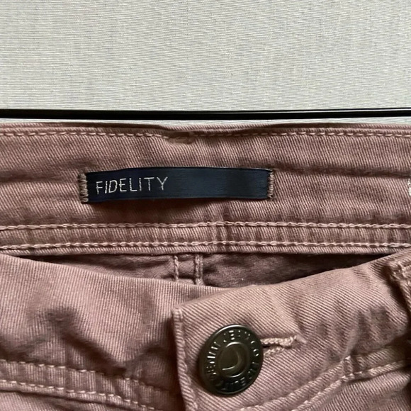 Fidelity Hepburn low rise crop dusty rose colored jeans Sz 27 - Picture 3 of 12